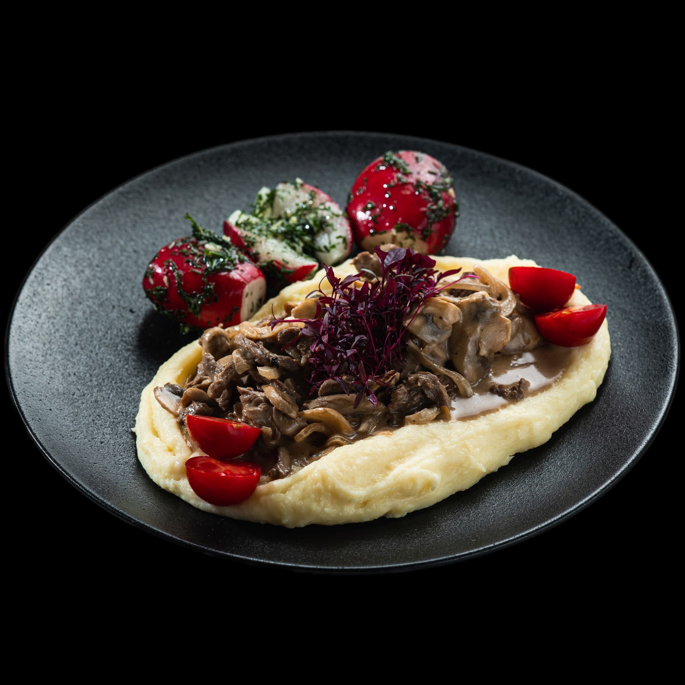 Бефстроганов с маринованными огурчиками 500гр