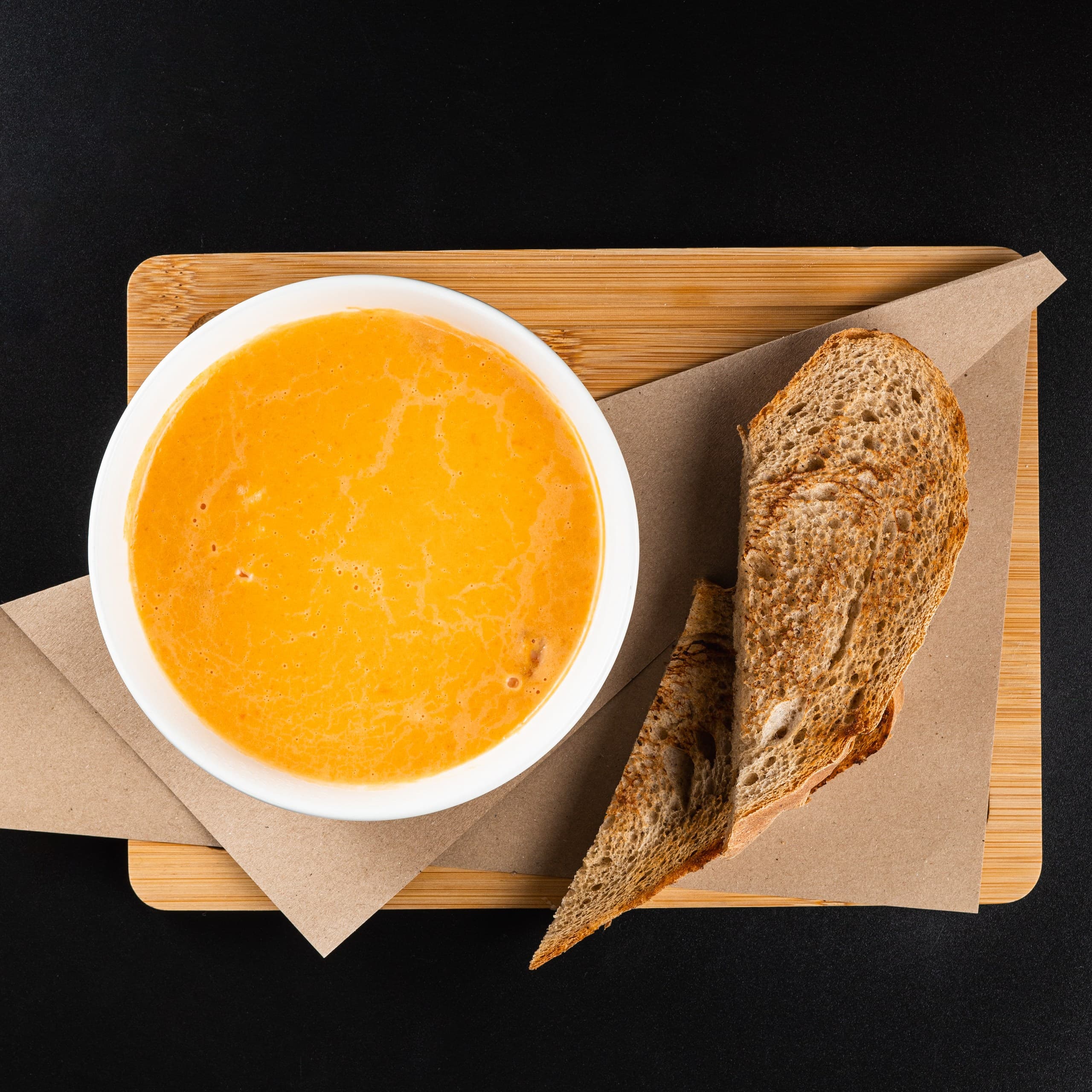 Суп-пюре сырный с тигровой креветкой 300/80гр