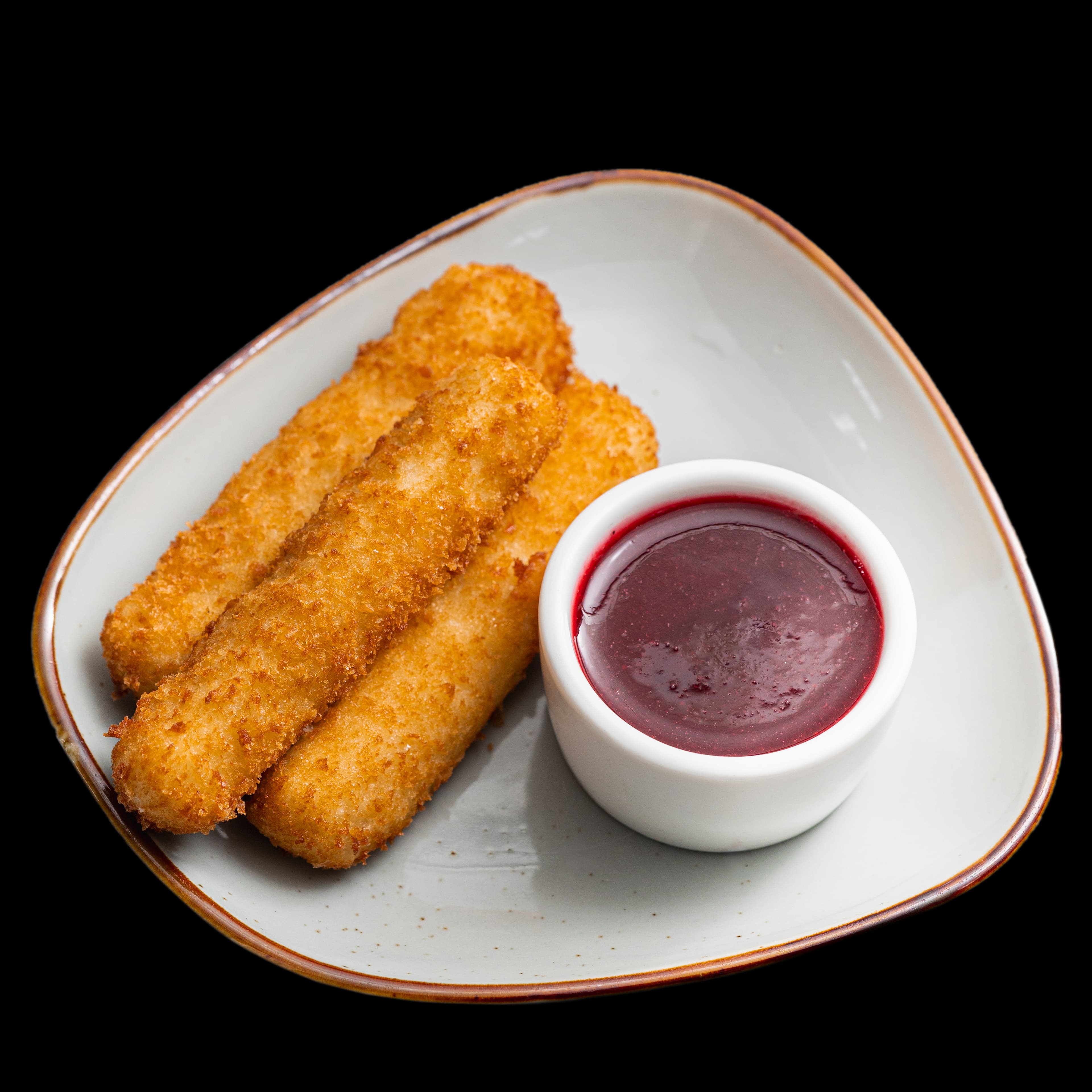 Ж.Сыр жареный с ягодным соусом 200гр