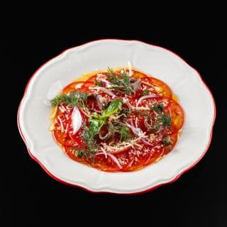 Карпаччо из розовых томатов с анчоусами 230г