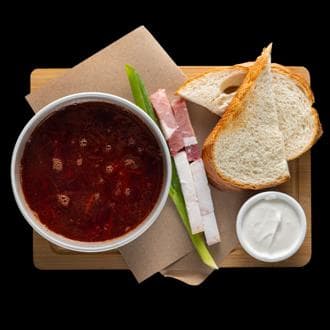 Борщ с телятиной и салом 400/50гр