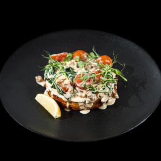 Бифштекс из семги с цукини и сыром 400гр