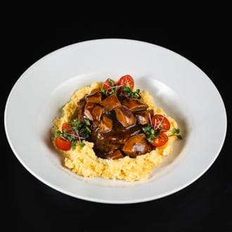 Буженина с белыми грибами и картофельным пюре 550гр