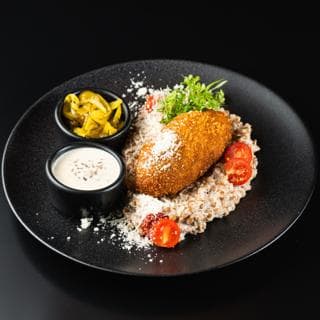 Котлета куриная с зеленым маслом и гречотто 450гр